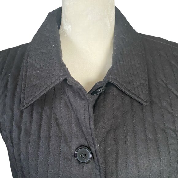Orvis small 6/8 women's black sleeveless button down collared vest fall winter - Picture 5 of 8